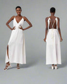 Diana Dress: sleeveless red midi dress with square neckline and fitted waist