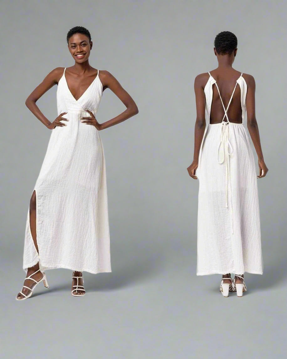 Diana Dress: sleeveless red midi dress with square neckline and fitted waist