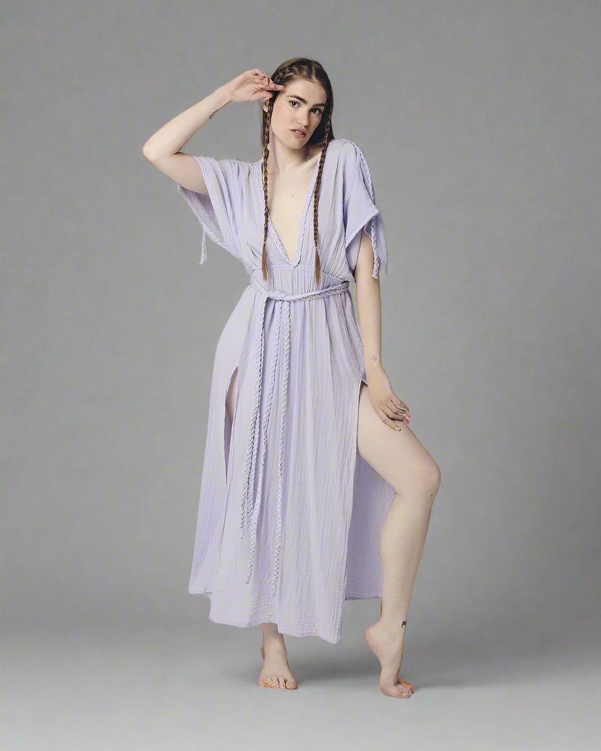 Roman Dress: sleeveless white dress with fitted bodice, square neckline, and ankle-length hem