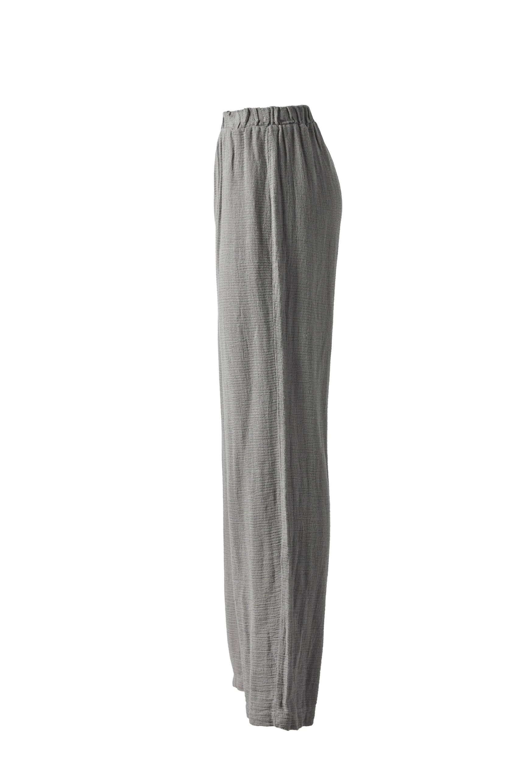 Boho Wide Leg Pants: dark grey, high waist, wide leg, cropped length, flowy fabric