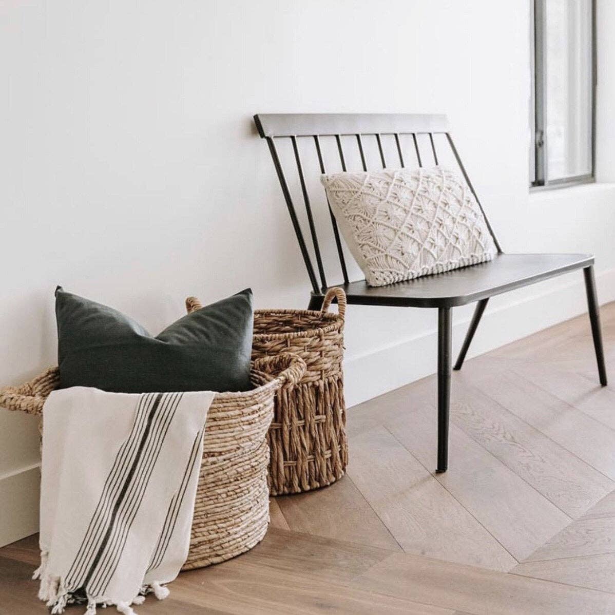 Zebrine 100% Cotton Turkish Hand and Bath Towel: rectangular towel with black and natural stripes, fringed edges