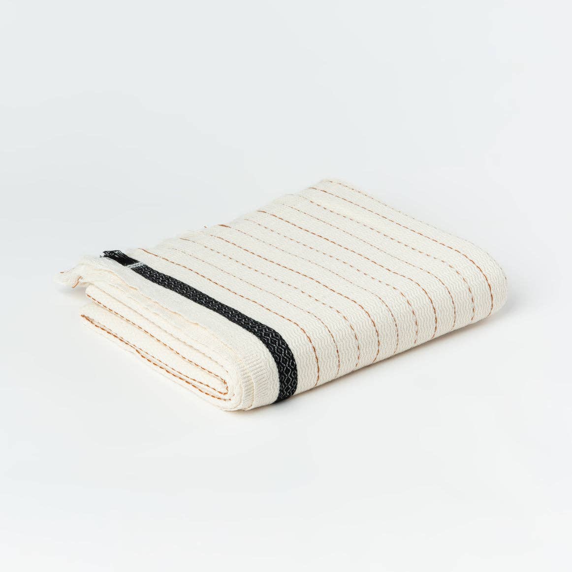 Silvia 100% Cotton Turkish Bath Towel: rectangular beige towel with fringed edges and textured weave