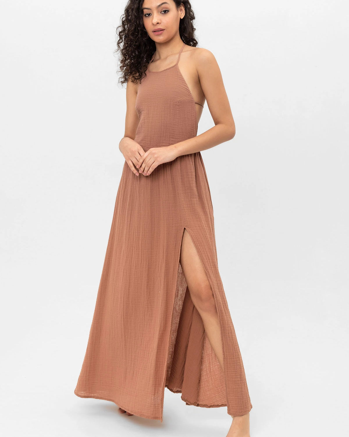 Bella Dress: sleeveless ivory midi dress with square neckline, fitted bodice, and straight hem