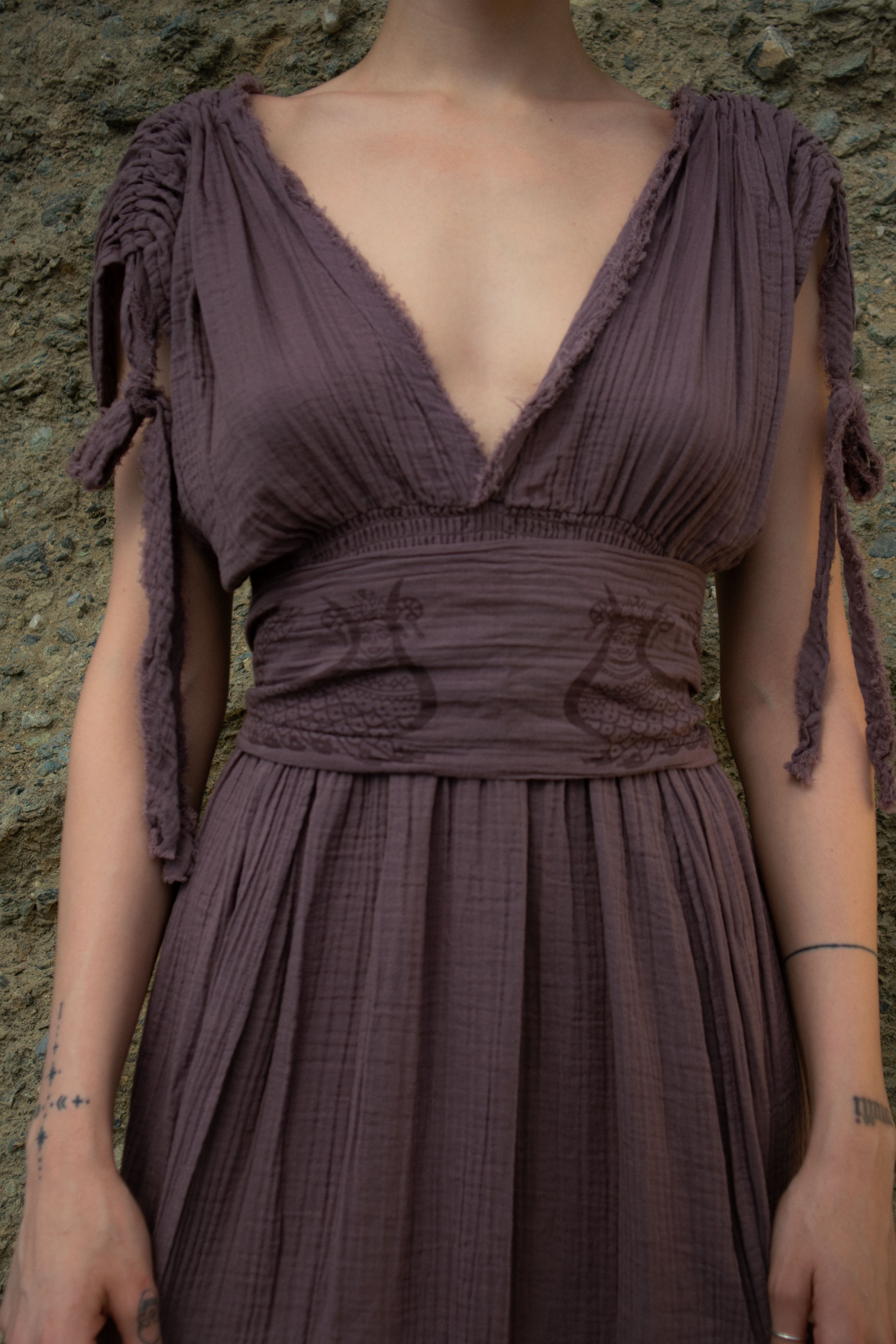 Shahmaran Dress: sleeveless midi dress with square neckline, fitted bodice, and flared skirt