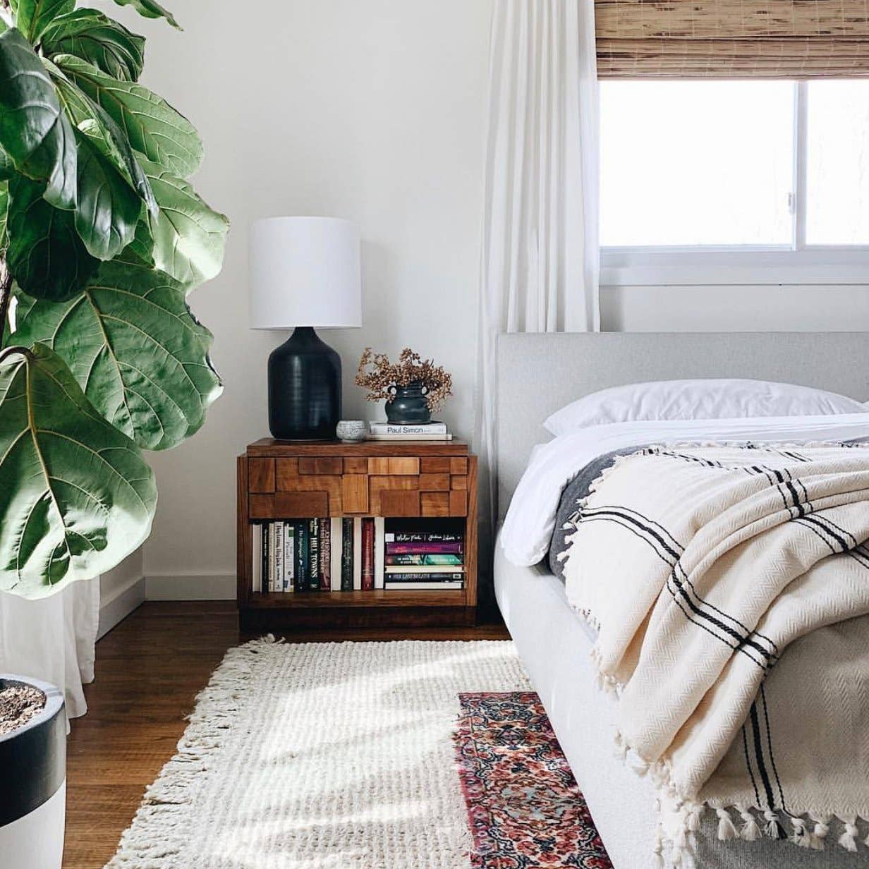 Sophie 100% Cotton Turkish Throw Blanket: rectangular beige and cream striped blanket with fringed edges