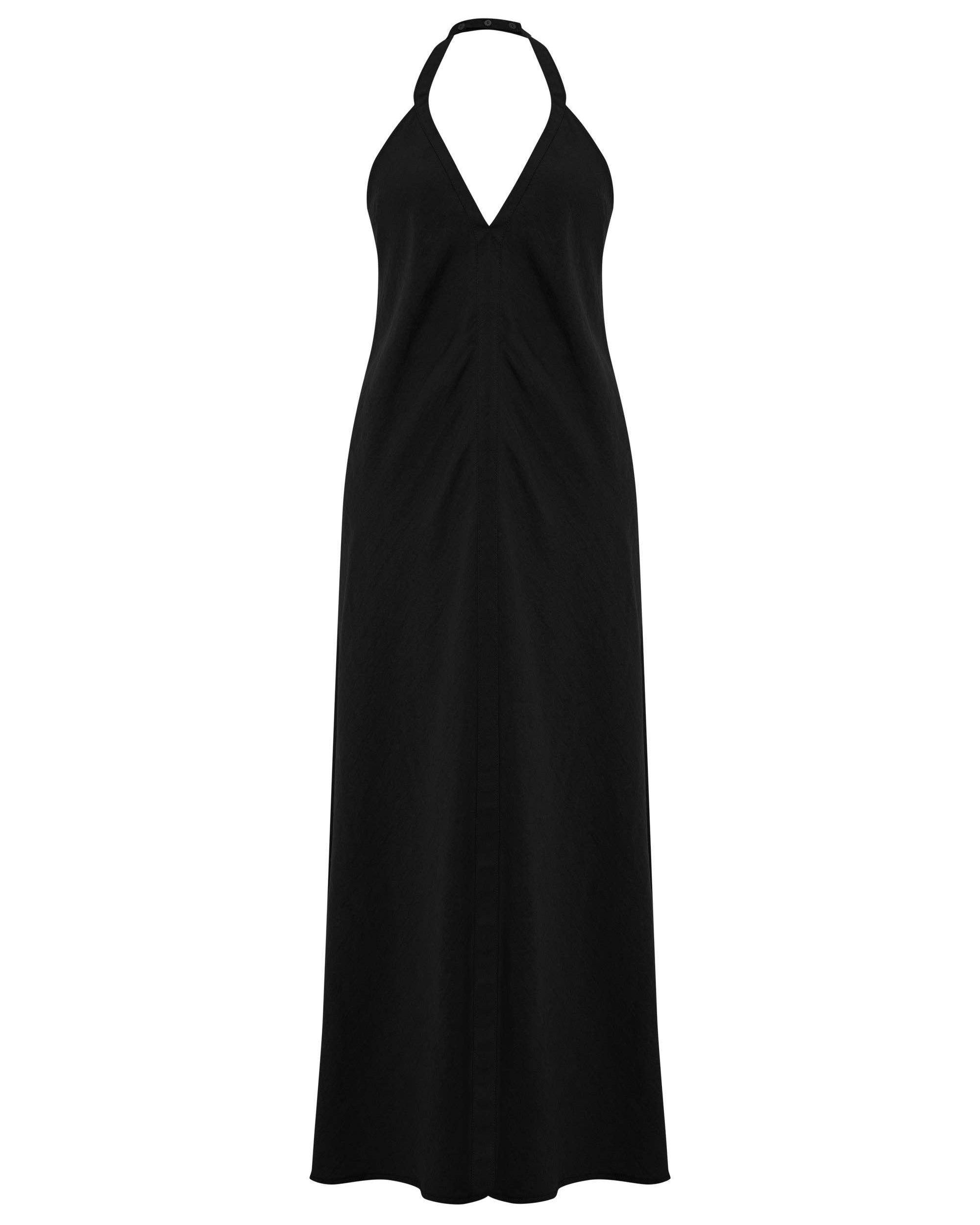 Zoe Maxi Dress: sleeveless beige dress with straight neckline, relaxed fit, ankle-length hem