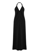 Zoe Maxi Dress: sleeveless beige dress with straight neckline, relaxed fit, ankle-length hem