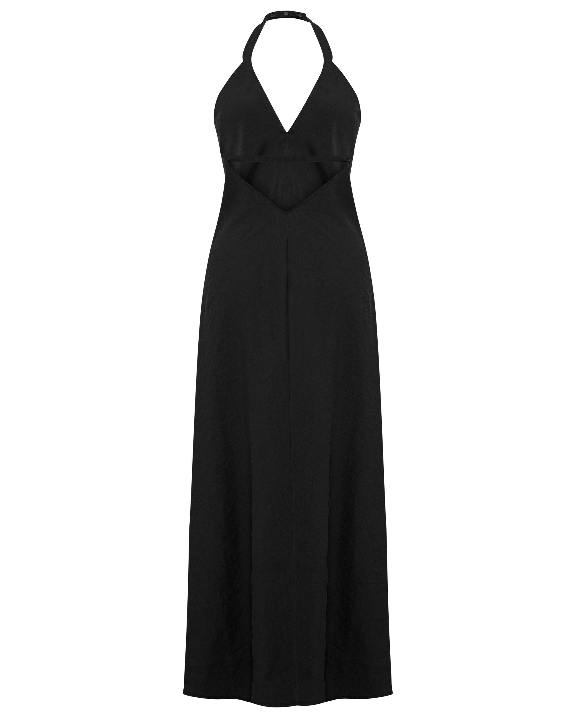 Zoe Maxi Dress: sleeveless, deep V-neck, pale pink fitted bodice, flowing ankle-length skirt