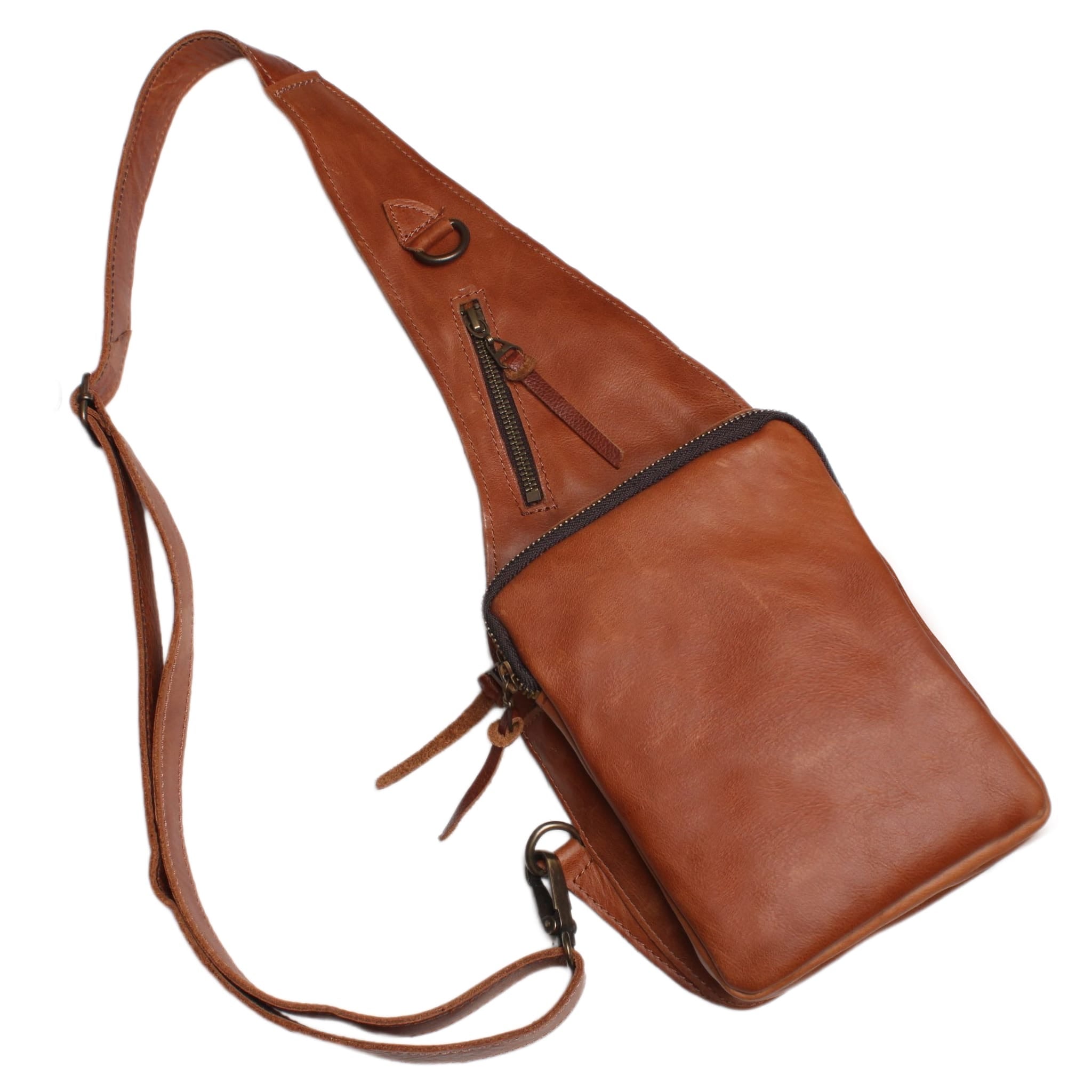 Cross Body bags: round black leather bag with adjustable long strap and flap closure