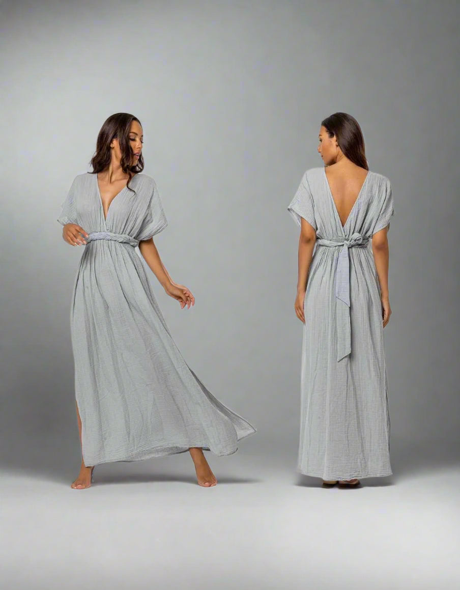 Helene Dress: sleeveless white midi dress with square neckline and straight hem