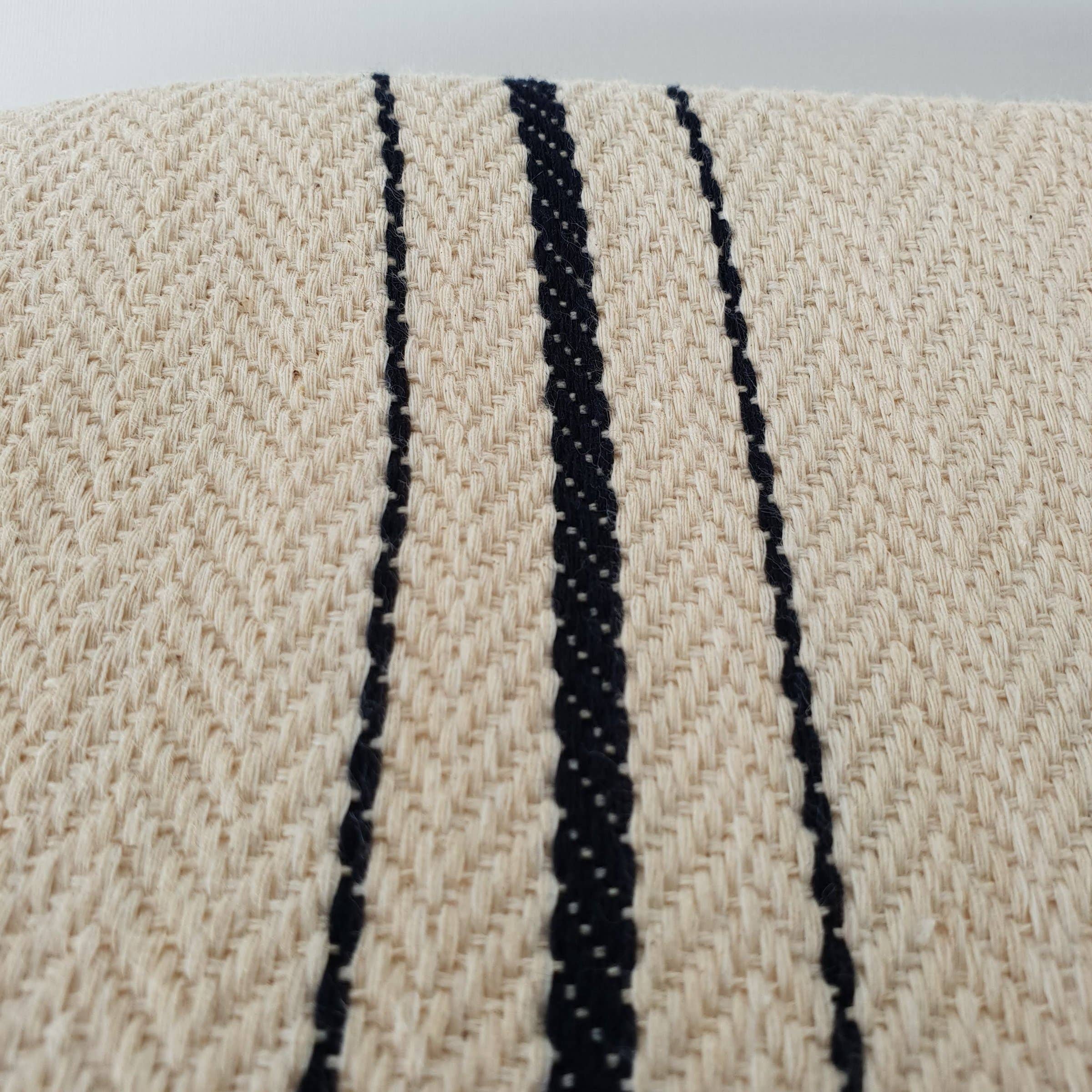 Sophie 100% Cotton Turkish Throw Blanket: rectangular beige blanket with fringed edges and woven texture