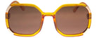 Chandelier - Sunglasses: Rounded rectangular black frames with dark lenses and thin temples