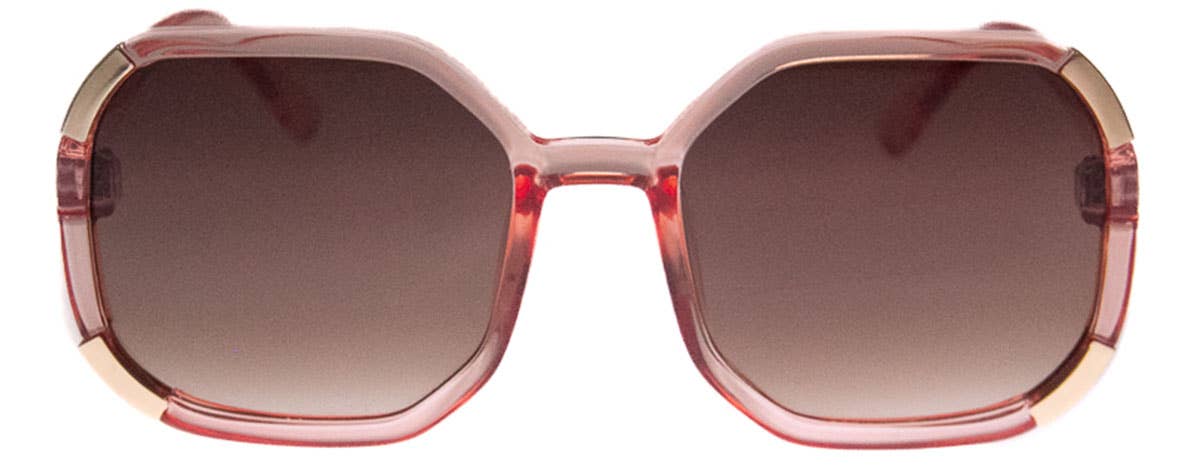 Chandelier - Sunglasses: oval-shaped frames in tortoiseshell pattern with slender temples and dark lenses