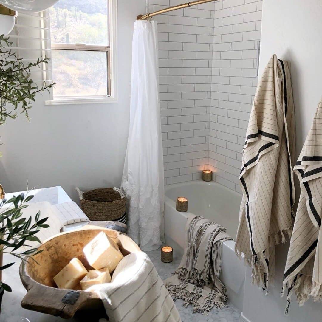 Silvia 100% Cotton Turkish Bath Towel: rectangular white towel with fringed edges and textured stripes