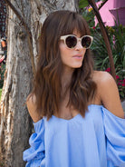 Millie - Sunglasses: round frame sunglasses with thin gold metal and dark tinted lenses
