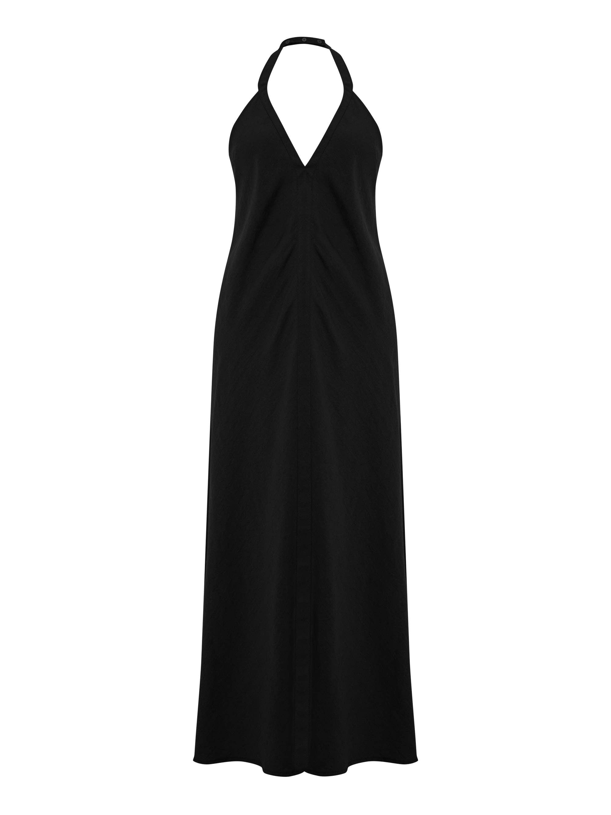 Zoe Maxi Dress: sleeveless beige dress with straight neckline, relaxed fit, ankle-length hem