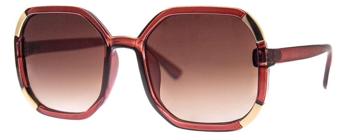 Chandelier - Sunglasses: rectangular black frame with straight temples and dark lenses