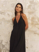 Zoe Maxi Dress: sleeveless, square neckline, fitted bodice, flowing A-line skirt, white