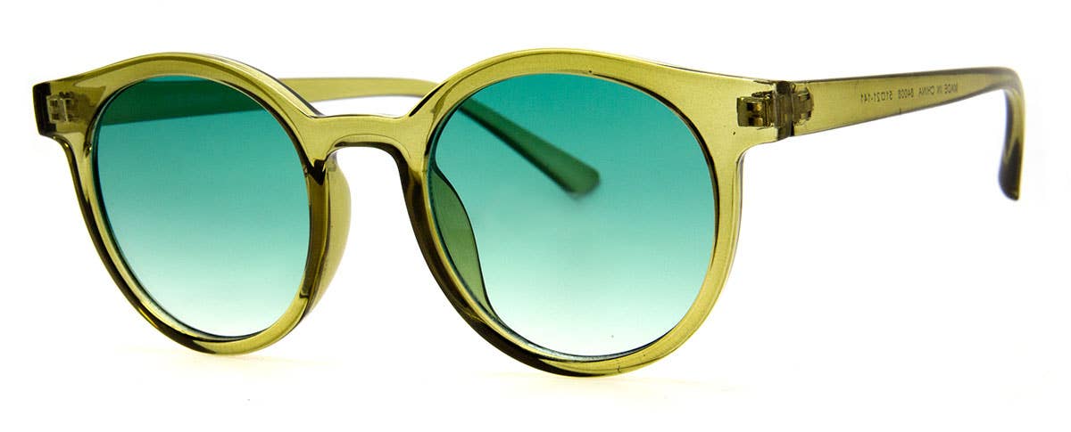 Low Key - Sunglasses: round black frame with thin metal temples and dark lenses